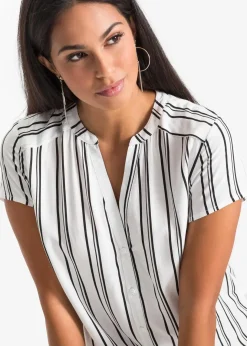 Clearance Kurzarmbluse aus reiner Viskose Damen Blusen & Tuniken|Nachhaltigere Materialien