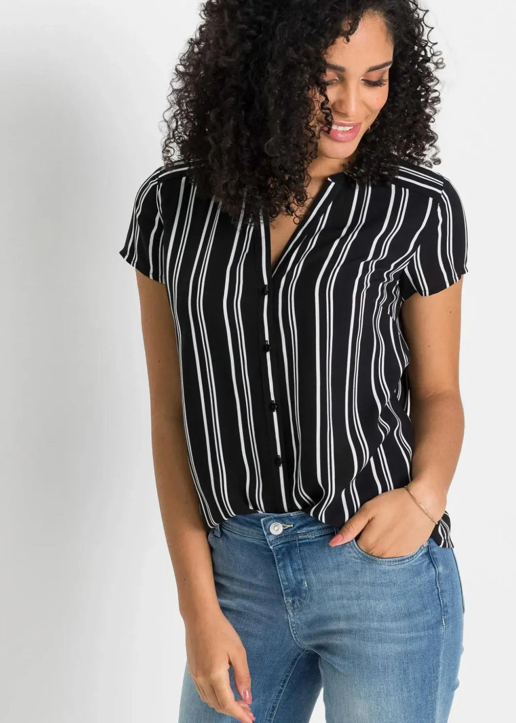 Outlet Kurzarmbluse aus reiner Viskose Damen Blusen & Tuniken|Nachhaltigere Materialien