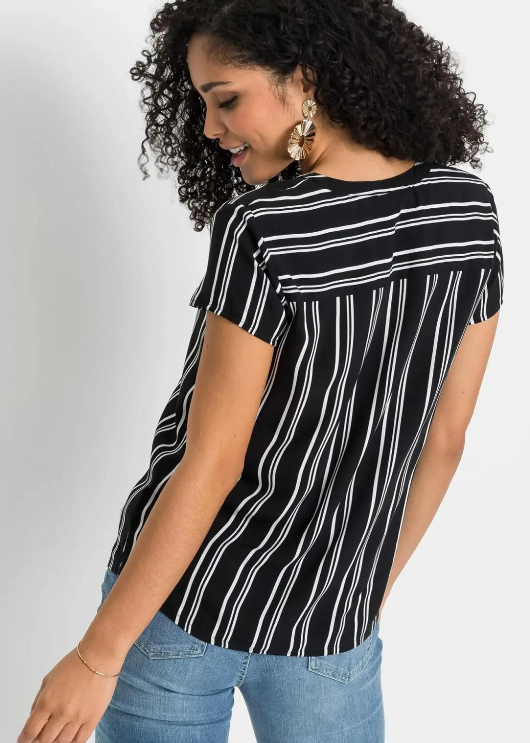 Outlet Kurzarmbluse aus reiner Viskose Damen Blusen & Tuniken|Nachhaltigere Materialien