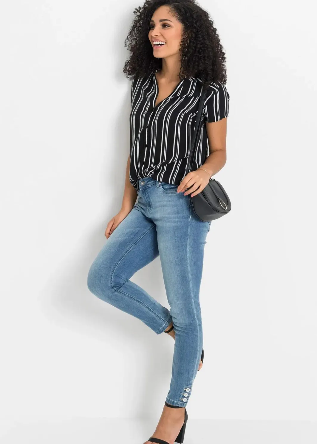 Outlet Kurzarmbluse aus reiner Viskose Damen Blusen & Tuniken|Nachhaltigere Materialien