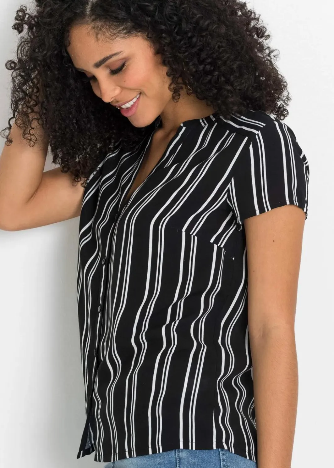 Outlet Kurzarmbluse aus reiner Viskose Damen Blusen & Tuniken|Nachhaltigere Materialien