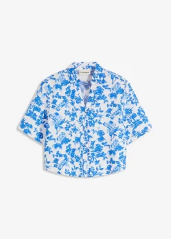 Damen bonprix Bekleidung·Jacken & Mäntel|Blusen & Tuniken|Kurzarmbluse aus softem Viskose-Mix