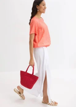 Damen bonprix Bekleidung·Jacken & Mäntel|Blusen & Tuniken|Kurzarmbluse aus softem Viskose-Mix