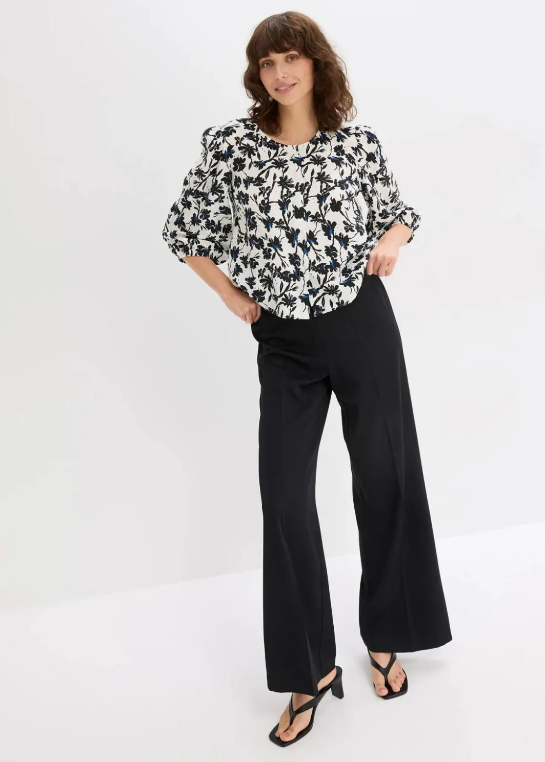 Damen bonprix Blusen & Tuniken|Kurzarmbluse aus strukturiertem Material