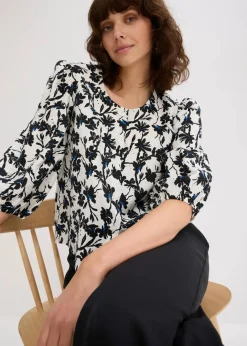 Damen bonprix Blusen & Tuniken|Kurzarmbluse aus strukturiertem Material