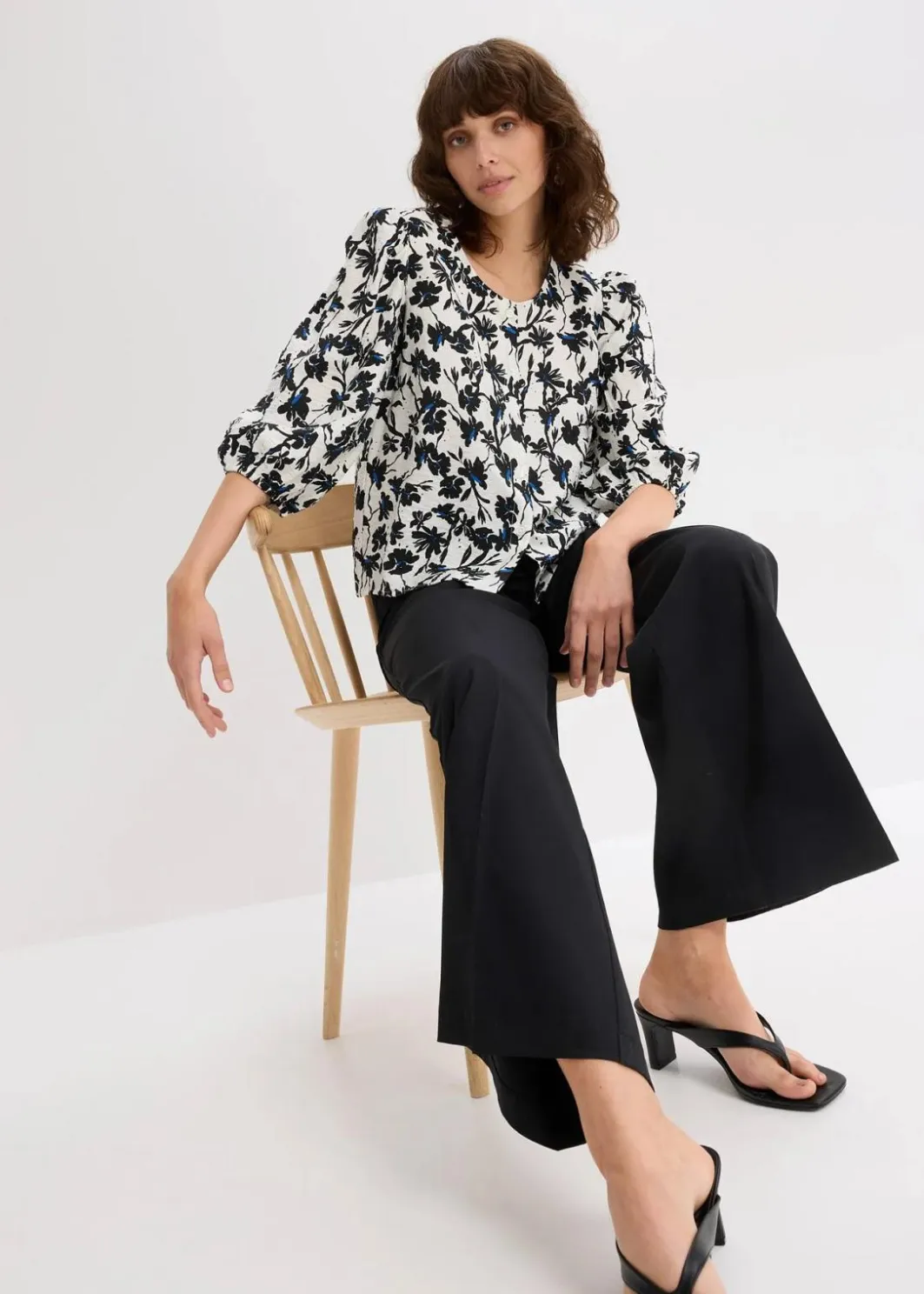 Damen bonprix Blusen & Tuniken|Kurzarmbluse aus strukturiertem Material
