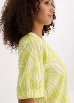 Damen bonprix Bekleidung·Jacken & Mäntel|Blusen & Tuniken|Kurzarmbluse in Leinenoptik
