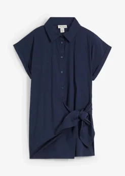 Damen bonprix Bekleidung·Jacken & Mäntel|Blusen & Tuniken|Kurzarmbluse mit Bindedetail