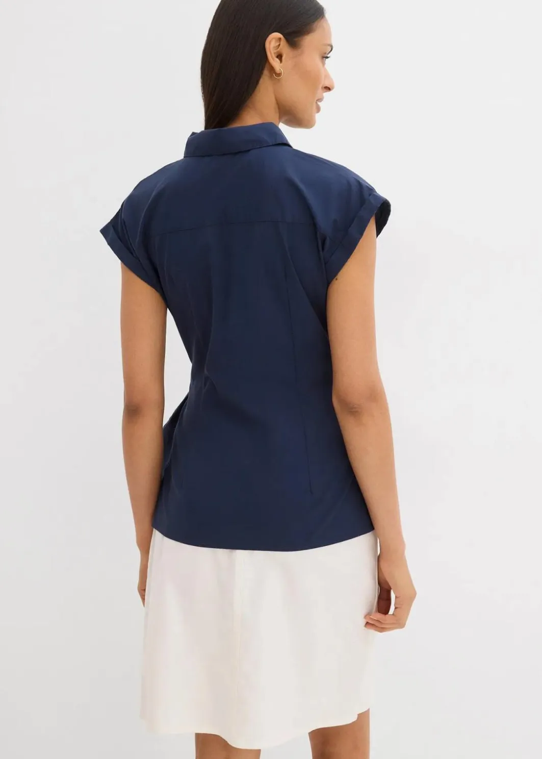 Damen bonprix Bekleidung·Jacken & Mäntel|Blusen & Tuniken|Kurzarmbluse mit Bindedetail