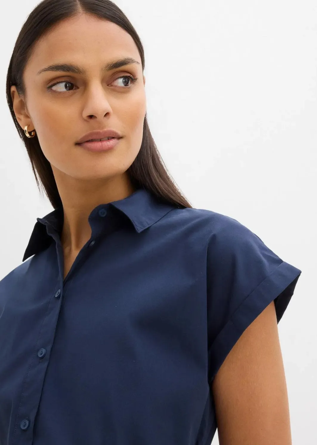 Damen bonprix Bekleidung·Jacken & Mäntel|Blusen & Tuniken|Kurzarmbluse mit Bindedetail