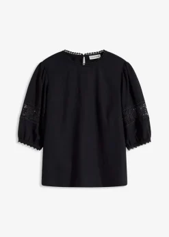 Best Kurzarmbluse mit Leinenanteil Damen Blusen & Tuniken