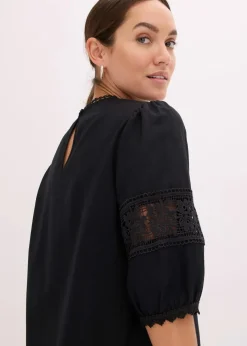 Best Kurzarmbluse mit Leinenanteil Damen Blusen & Tuniken