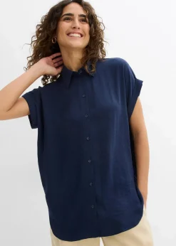 Hot Kurzarmbluse mit recyceltem Polyester Damen Nachhaltigere Materialien|Blusen & Tuniken