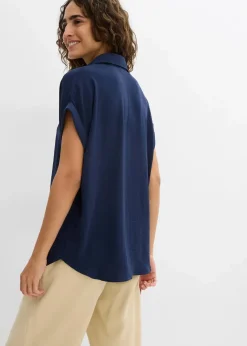 Hot Kurzarmbluse mit recyceltem Polyester Damen Nachhaltigere Materialien|Blusen & Tuniken