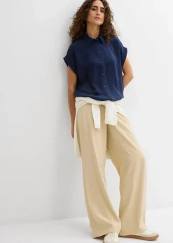 Hot Kurzarmbluse mit recyceltem Polyester Damen Nachhaltigere Materialien|Blusen & Tuniken