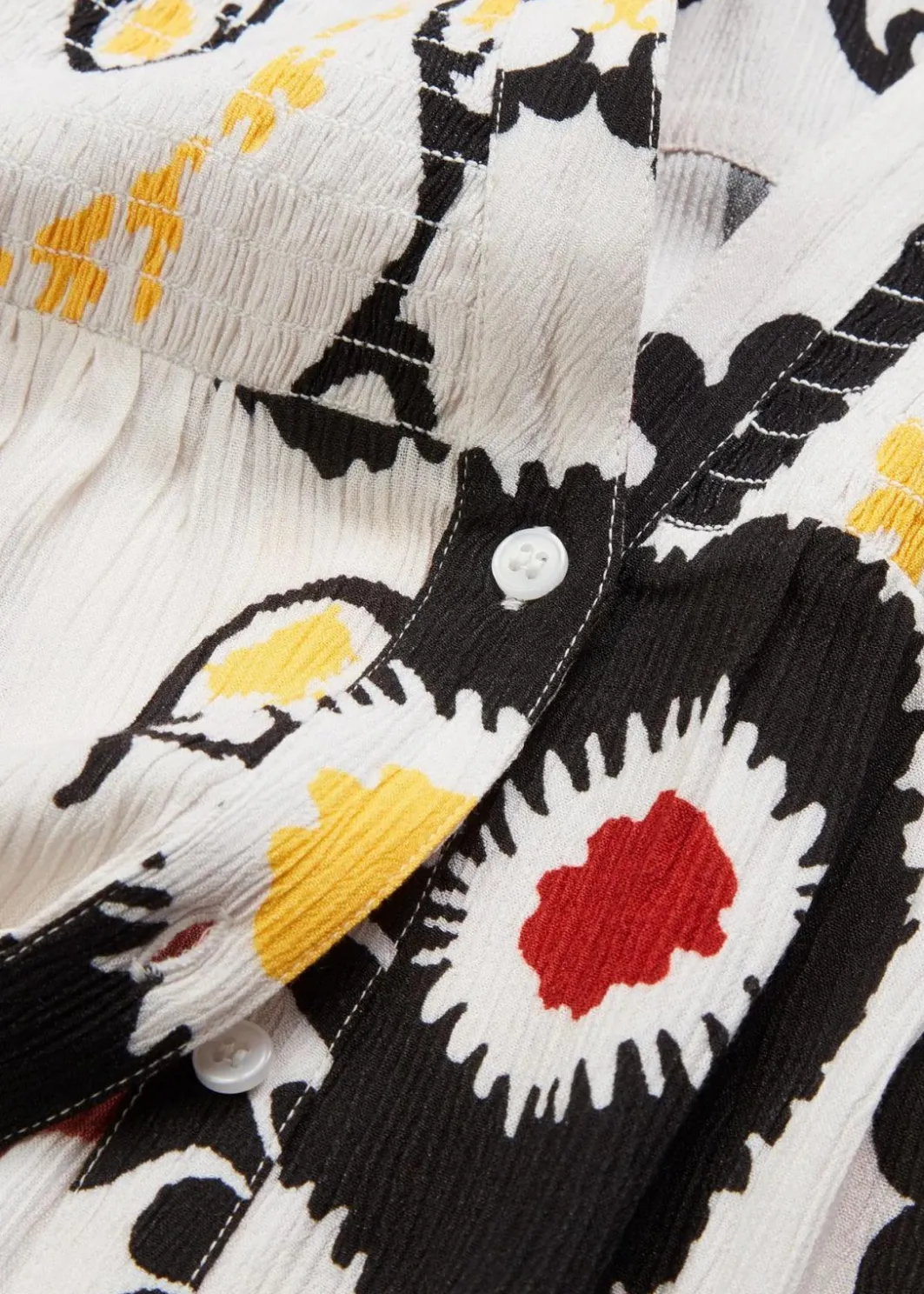 Best Kurzarmbluse mit Smockdetail aus strukturierter Viskose Damen Bekleidung·Jacken & Mäntel|Blusen & Tuniken
