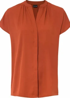Outlet Kurzarmbluse mit verdeckter Knopfleiste Damen Blusen & Tuniken|Bekleidung·Jacken & Mäntel