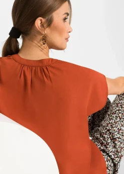 Outlet Kurzarmbluse mit verdeckter Knopfleiste Damen Blusen & Tuniken|Bekleidung·Jacken & Mäntel