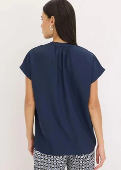 Best Kurzarmbluse mit verdeckter Knopfleiste Damen Blusen & Tuniken|Bekleidung·Jacken & Mäntel