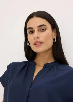 Best Kurzarmbluse mit verdeckter Knopfleiste Damen Blusen & Tuniken|Bekleidung·Jacken & Mäntel