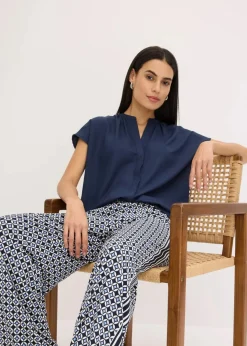 Best Kurzarmbluse mit verdeckter Knopfleiste Damen Blusen & Tuniken|Bekleidung·Jacken & Mäntel