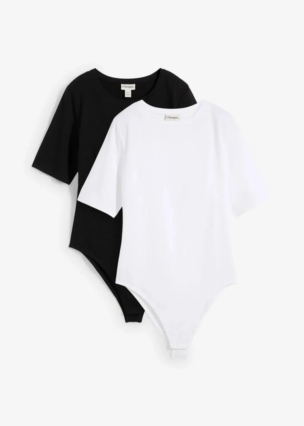 Damen bonprix Basics|Shirts & Tops|Kurzarmbody (2er Pack)