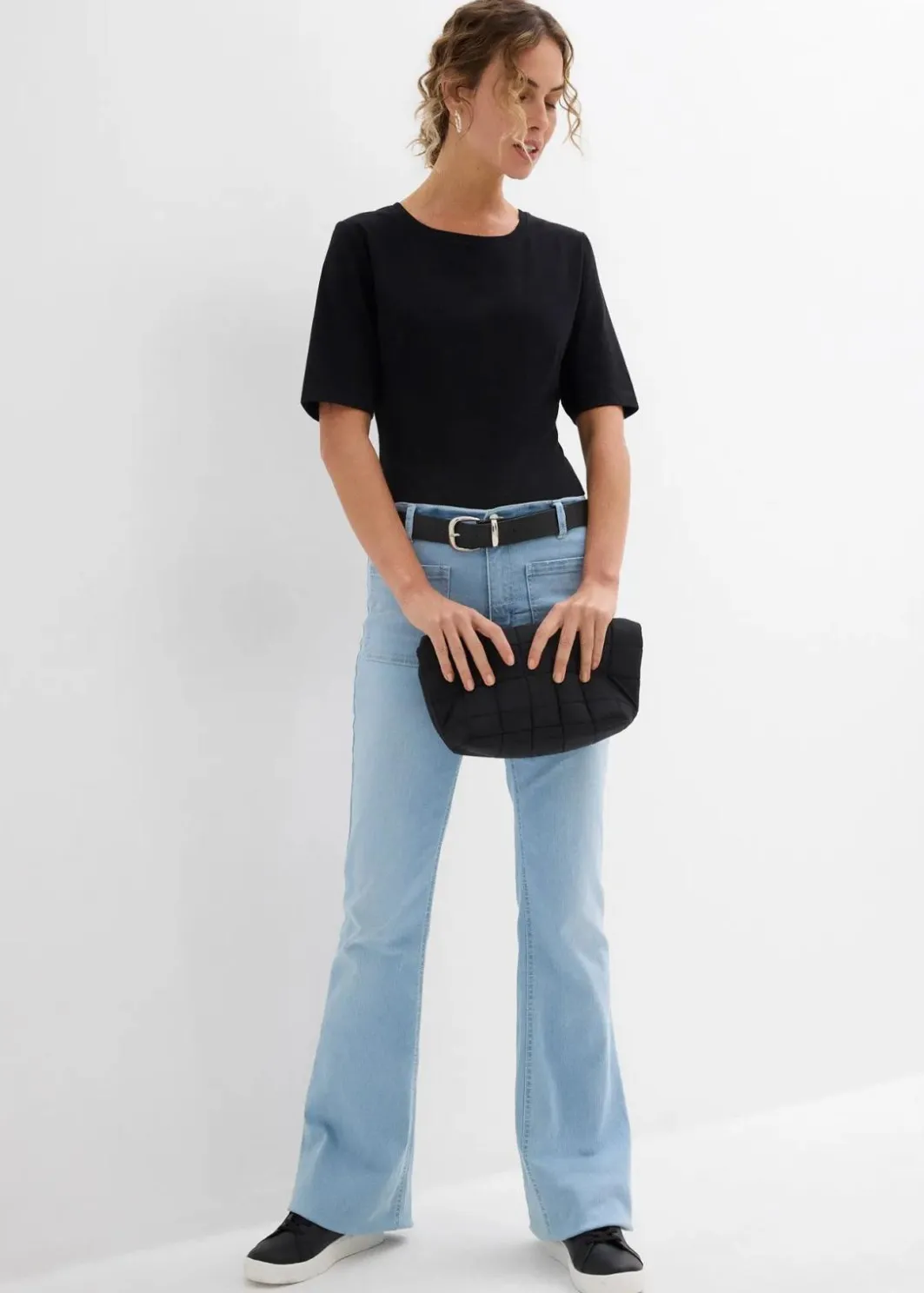 Damen bonprix Basics|Shirts & Tops|Kurzarmbody (2er Pack)