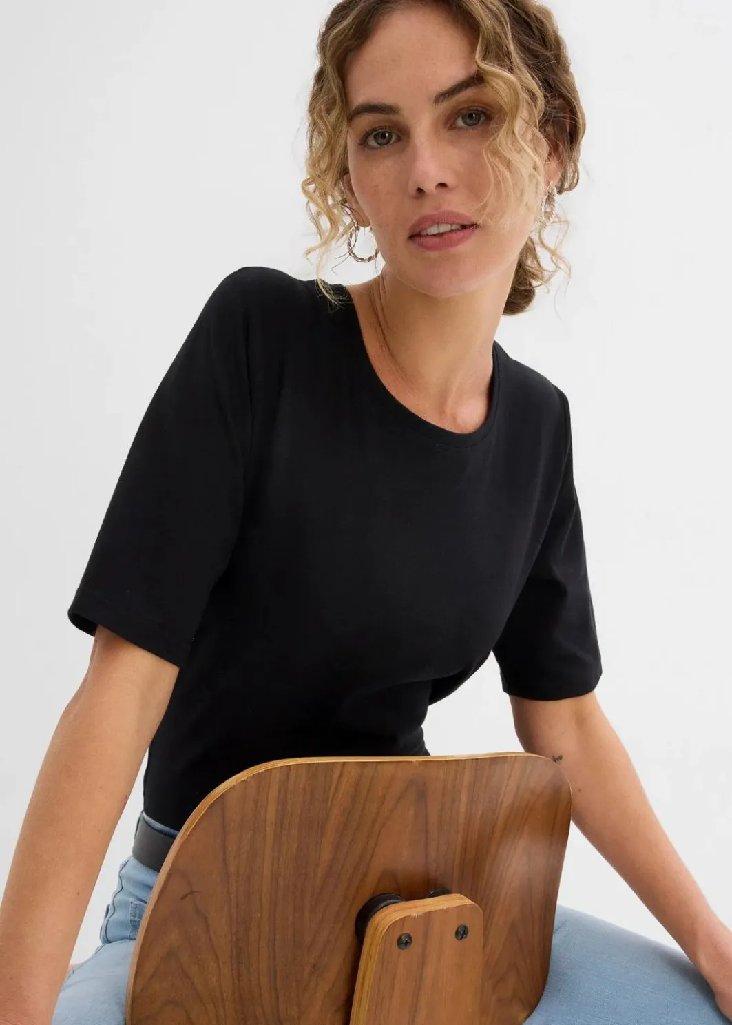 Damen bonprix Basics|Shirts & Tops|Kurzarmbody (2er Pack)