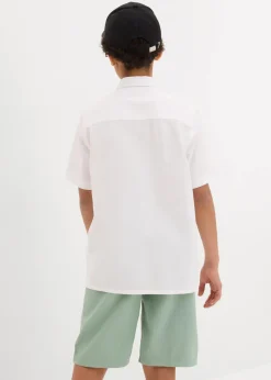Clearance Kurzarmhemd aus luftigem Leinen-Mix Kinder Jungen 9-16 Jahre·Anzüge & Hemden