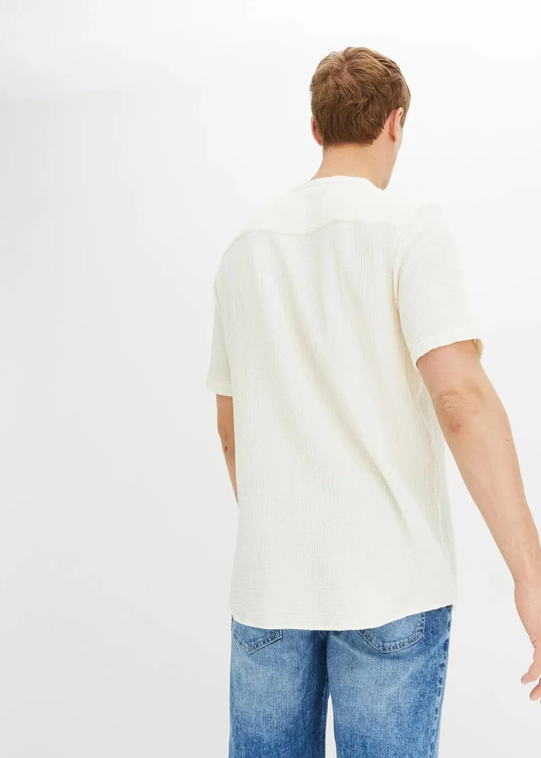 Herren bonprix Große Größen|Hemden|Kurzarmhemd aus luftigem Musselin