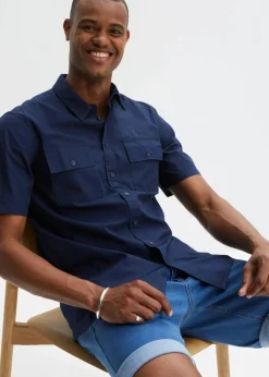 Sale Kurzarmhemd aus reiner Baumwolle Herren Hemden|Basics