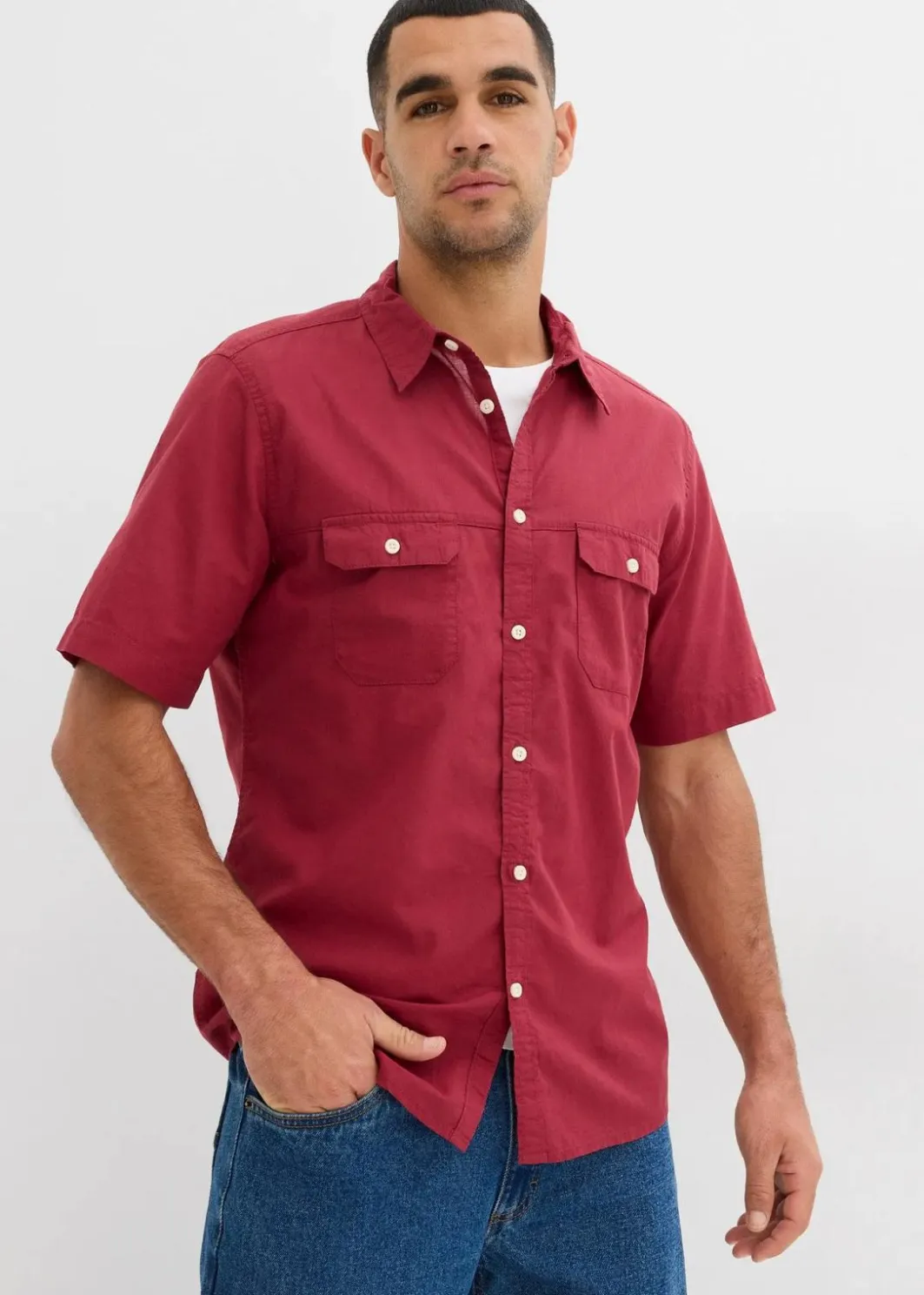 Hot Kurzarmhemd aus reiner Baumwolle Herren Hemden|Basics