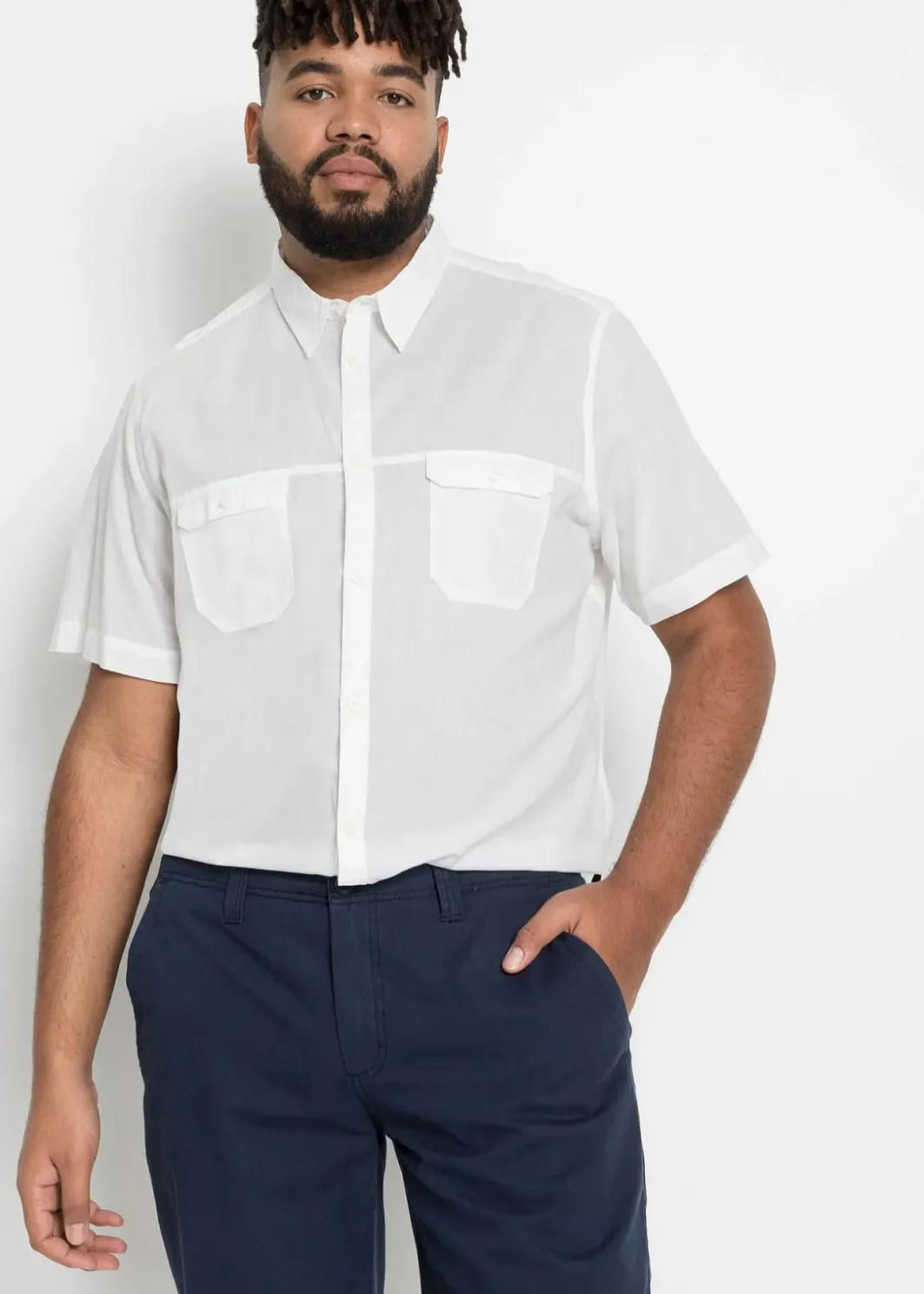 Herren bonprix Hemden|Basics|Kurzarmhemd aus reiner Baumwolle