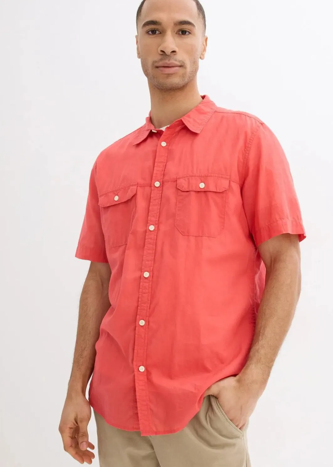 Sale Kurzarmhemd aus reiner Baumwolle Herren Hemden|Basics