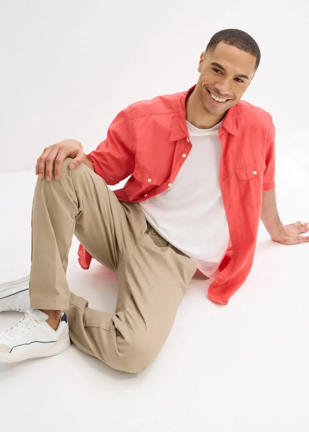 Sale Kurzarmhemd aus reiner Baumwolle Herren Hemden|Basics