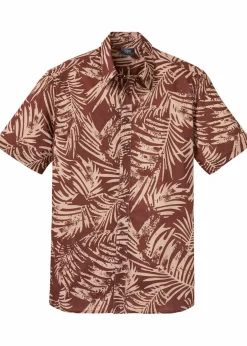 Herren bonprix Strandmode|Große Größen|Kurzarmhemd aus reiner Baumwolle