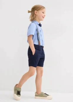 Outlet Kurzarmhemd, Chino-Bermuda, Hosenträger und Fliege (4-tlg.Set) Kinder Jungen 2-8 Jahre·Anzüge & Hemden