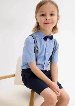 Outlet Kurzarmhemd, Chino-Bermuda, Hosenträger und Fliege (4-tlg.Set) Kinder Jungen 2-8 Jahre·Anzüge & Hemden