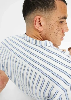 Herren bonprix Große Größen|Hemden|Kurzarmhemd in Crinkle-Optik