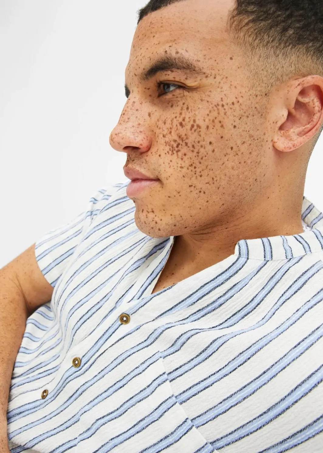 Herren bonprix Große Größen|Hemden|Kurzarmhemd in Crinkle-Optik