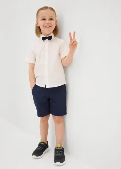 New Kurzarmhemd und Fliege aus reiner Baumwolle (2-tlg.Set) Kinder Jungen 2-8 Jahre·Anzüge & Hemden