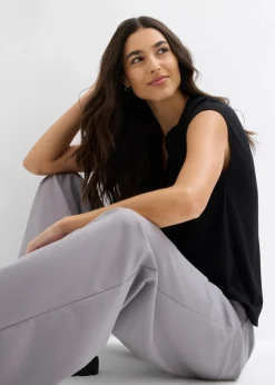 Damen bonprix Shirts & Tops|Nachhaltigere Materialien|Kurzarmshirt mit Henley-Ausschnitt aus Viskosemix