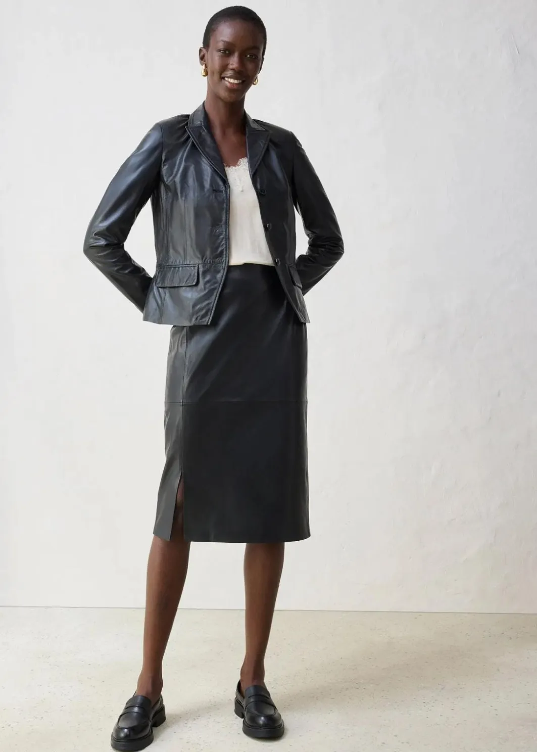 Best Kurzblazer aus Lammnappa Damen Bekleidung·Basics|Blazer