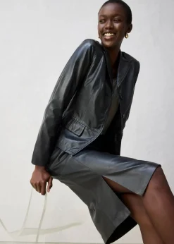 Best Kurzblazer aus Lammnappa Damen Bekleidung·Basics|Blazer