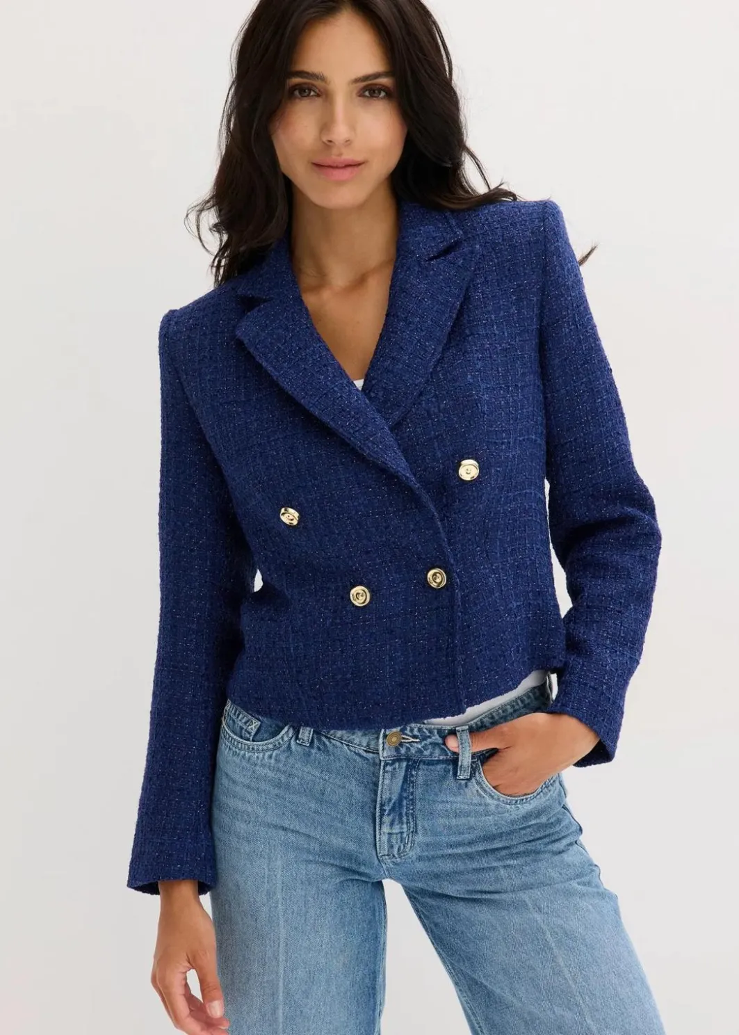 Damen bonprix Blazer|Bekleidung·Basics|Kurzblazer aus softem Bouclé