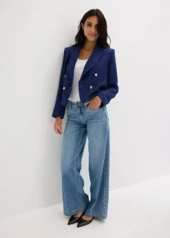 Damen bonprix Blazer|Bekleidung·Basics|Kurzblazer aus softem Bouclé