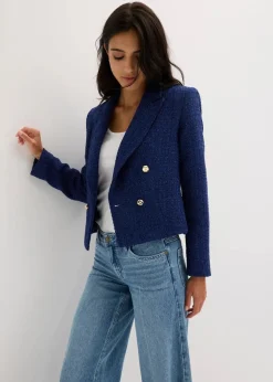 Damen bonprix Blazer|Bekleidung·Basics|Kurzblazer aus softem Bouclé