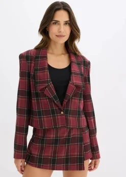 Clearance Kurzblazer mit Schmuck-Knopf Damen Blazer|Bekleidung·Basics