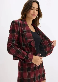 Clearance Kurzblazer mit Schmuck-Knopf Damen Blazer|Bekleidung·Basics