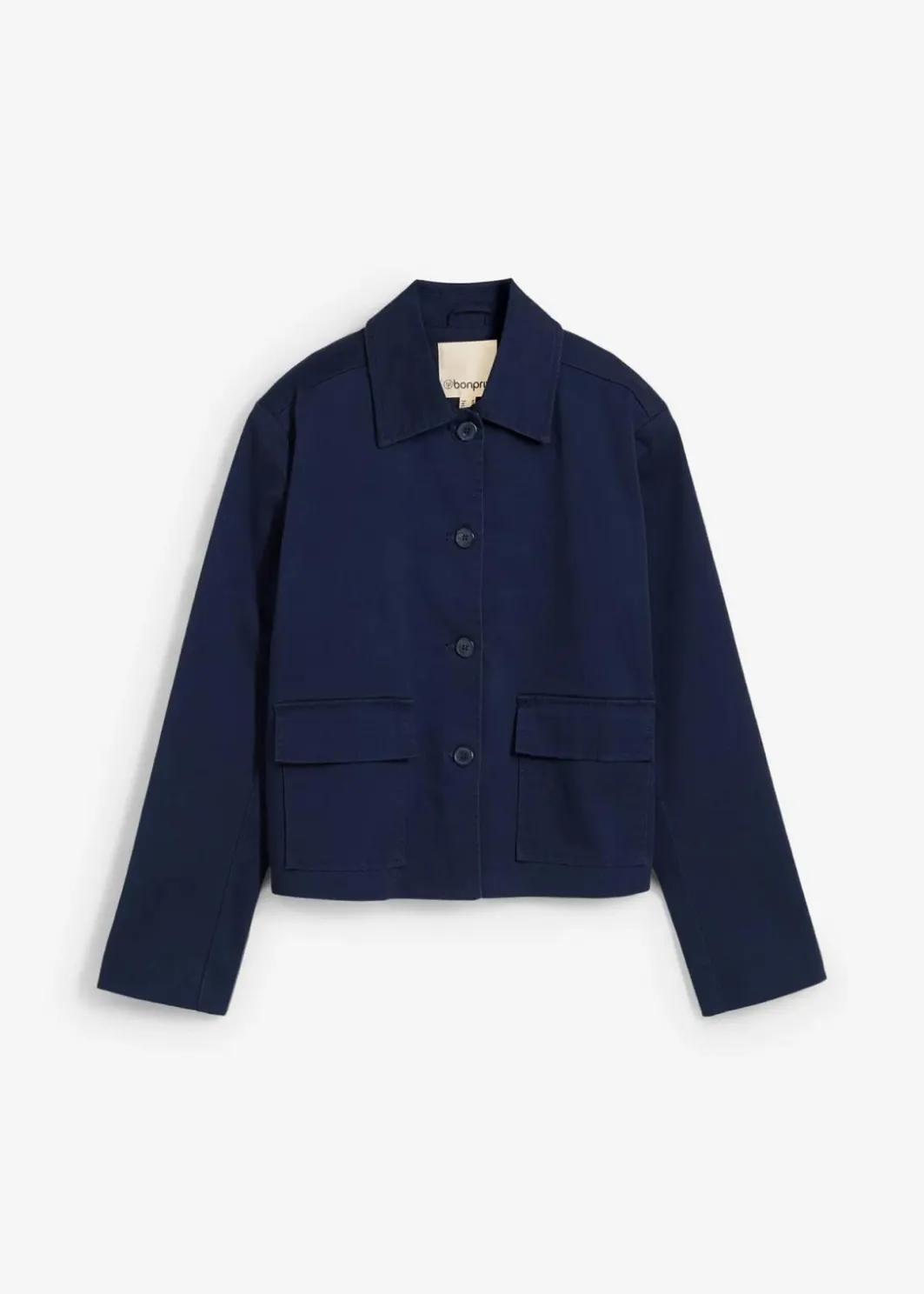 Damen bonprix Bekleidung·Hosen|Zweiteiler & Sets|Kurze Übergangsjacke aus elastischem Bio-Baumwoll-Mix